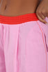 Wide leg pants in cotton gauze with elastic waistline